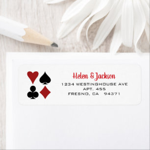 Kaart spelen Black White Las Vegas Wedding Etiket