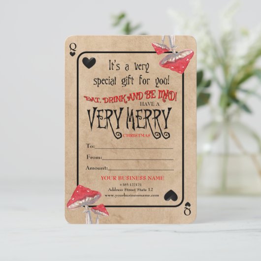 Kaart spelen Crazy Mushrooms Kerstmis (Staand voorkant)