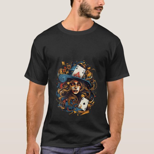 kaart spelen Gothic Kaart Games Spel Nacht Idee Cr T-shirt (Voorkant)