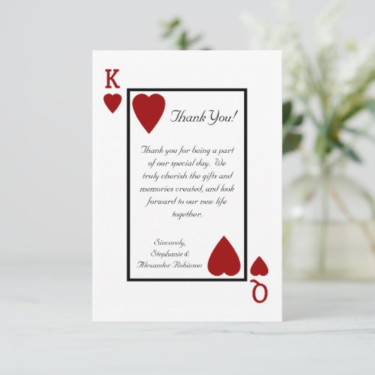 Kaart spelen Koning/Koningin Dank u. Opmerkingen (Staand voorkant)