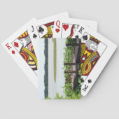 Kaart spelen op de foto van Dock op het meer (Achterkant)