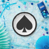 Kaart Speler papier borden - Spade Papieren Bordje (Feest)