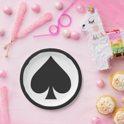 Kaart Speler papier borden - Spade Papieren Bordje (Feest)