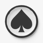 Kaart Speler papier borden - Spade Papieren Bordje (Voorkant)