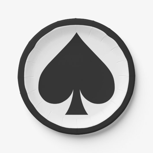 Kaart Speler papier borden - Spade Papieren Bordje (Voorkant)