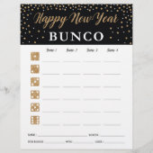 Kaart spelscore nieuwjaars Bunco-partij (Voorkant)