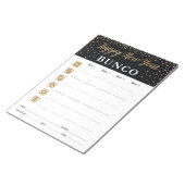 Kaart spelscore nieuwjaars Bunco-partij Notitieblok (Schuin)