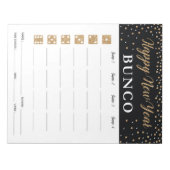 Kaart spelscore nieuwjaars Bunco-partij Notitieblok (Voorkant)