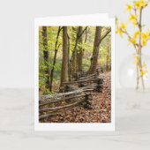 Kaart - Split Rail Fence in de herfst (Gele Bloem)