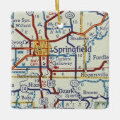 kaart Springfield MO Keramisch Ornament (Voorkant)