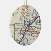 kaart St. Anthony en Rexburg Idaho Keramisch Ornament (Rechts)