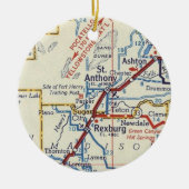 kaart St. Anthony en Rexburg Idaho Keramisch Ornament (Voorkant)