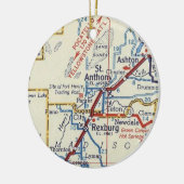kaart St. Anthony en Rexburg Idaho Keramisch Ornament (Links)