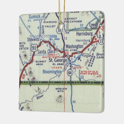  kaart St. George Utah Keramisch Ornament (Links)