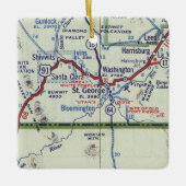  kaart St. George Utah Keramisch Ornament (Voorkant)