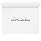 Kaart St. Patrick's Day for Husband (Binenzijde Horizontaal (Onderkant))