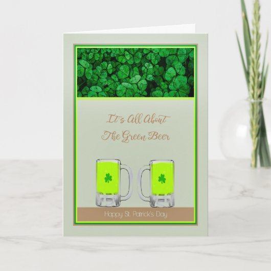 Kaart St. Patrick's Day Green Beer (Voorkant)