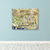 Kaart stad Quebec Canvas Afdruk (Insitu (Houten vloer))