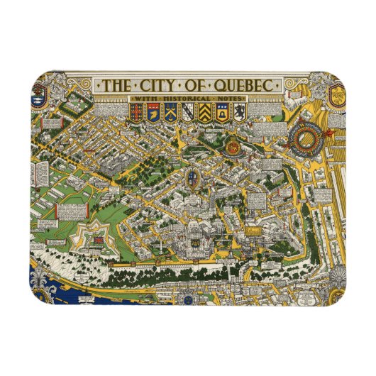 Kaart stad Quebec Magneet (Horizontaal)