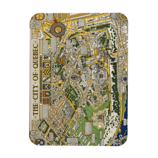 Kaart stad Quebec Magneet (Verticaal)