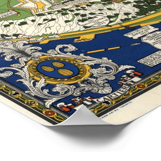 Kaart stad Quebec Poster (Hoek)