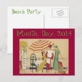 Kaart  stijlpool Beach Party (Voorkant / Achterkant)