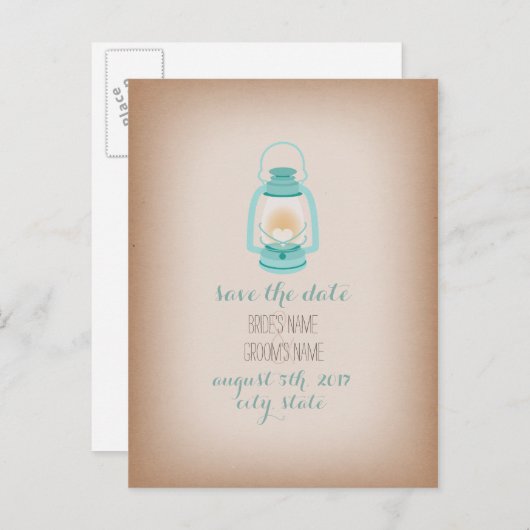 Kaart Stock Geïnspireerd Lichtblauwe Camping Lanta (Voorkant / Achterkant)