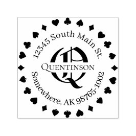 Kaart Suits, Adres met Monogram Naam Stempel