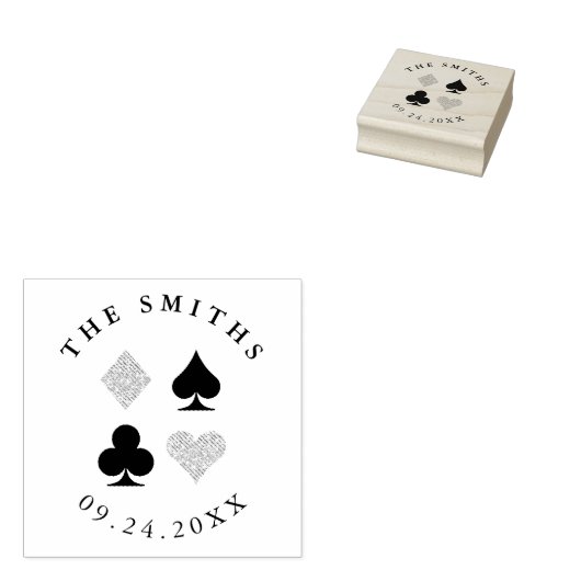 Kaart Suits Casino Thema Aangepaste Tekst Rubber S Rubberstempel (Gestempeld)