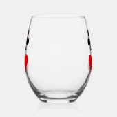 Kaart Suits Design Stemless wijnglas Wijnglas Zonder Voet (Rechts)