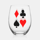 Kaart Suits Design Stemless wijnglas Zonder Voet (Achterkant)