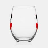 Kaart Suits Design Stemless wijnglas Zonder Voet (Rechts)
