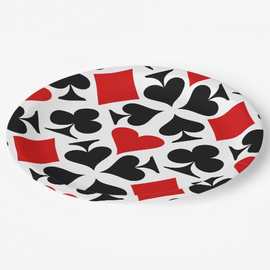 Kaart Suits Pattern Papieren Bordje (Gekanteld)