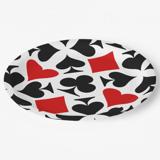 Kaart Suits Pattern Papieren Bordje (Gekanteld)