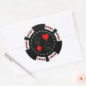 Kaart Suits Poker Chip Ronde Sticker (Envelop)