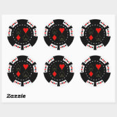 Kaart Suits Poker Chip Ronde Sticker (Vel)