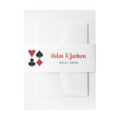 Kaart Suits Zwart Rood Las Vegas Casino Bruiloft Uitnodigingen Wikkel (Voorkant Voorbeeld)