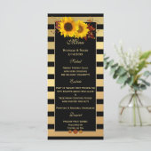 Kaart Sunflower Gold Wedding of Thanksgiving Menu (Staand voorkant)
