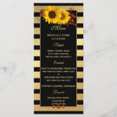 Kaart Sunflower Gold Wedding of Thanksgiving Menu (Voorkant)