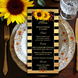Kaart Sunflower Gold Wedding of Thanksgiving Menu