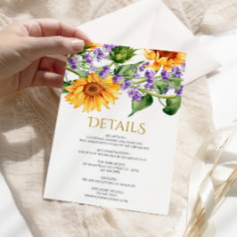 Kaart Sunflower Wedding Details