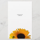 Kaart Sunflower Wedding Dinner Menu (Achterkant)