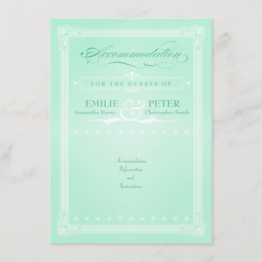 Kaart Sweet Mint Green Poster Style Accommodations (Voorkant)