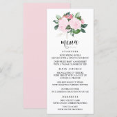 Kaart Sweet Pink Waterverf Rozen Menu (Voorkant / Achterkant)