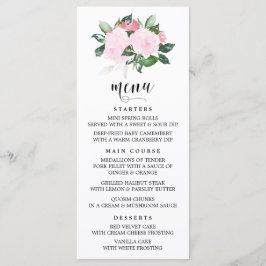 Kaart Sweet Pink Waterverf Rozen Menu