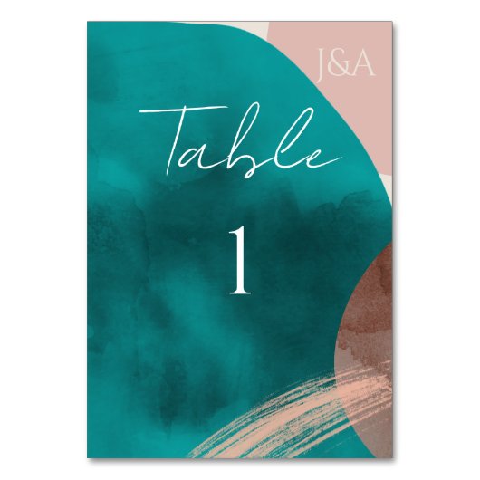 Kaart Tabelnummer abstracte WATERVERF (Voorkant)