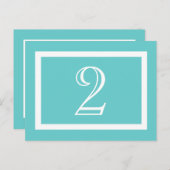 Kaart tabelnummer - Aqua - (Voorkant / Achterkant)