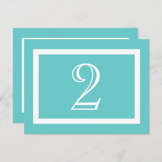 Kaart tabelnummer - Aqua -  (Voorkant / Achterkant)
