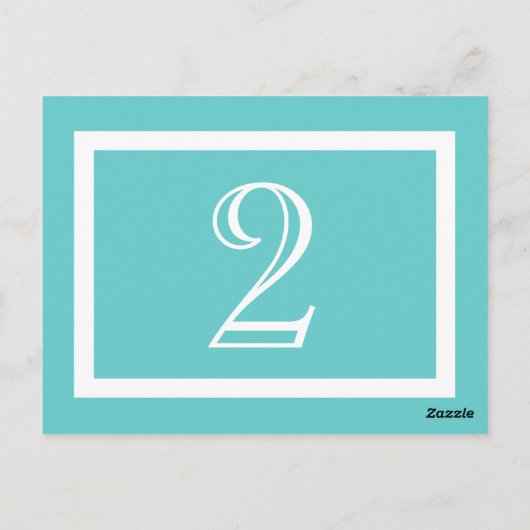 Kaart tabelnummer - Aqua -  (Achterkant)