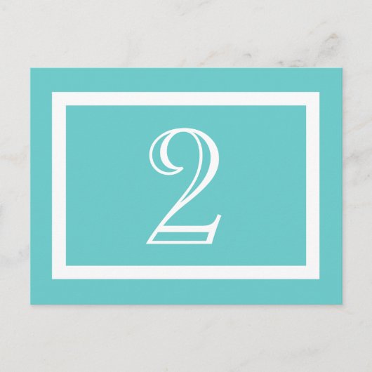 Kaart tabelnummer - Aqua - (Voorkant)